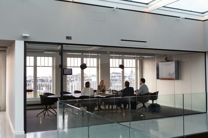 Team reviewing financial charts in a meeting